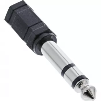 InLine audio-adapter 6,3 mm stekker / 3,5 mm bus stereo, 3,5 mm jackbus, 3,5 mm F, zwart