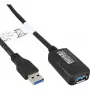 InLine USB3.2 Gen.1 actieve repeaterkabel type A stekker / bus, zwart, 5m