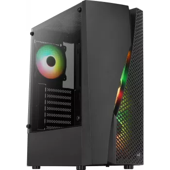 Aerocool WAVEBKV3 ATX PC-behuizing van gehard glas met 4xRGB-ventilatoren zwart