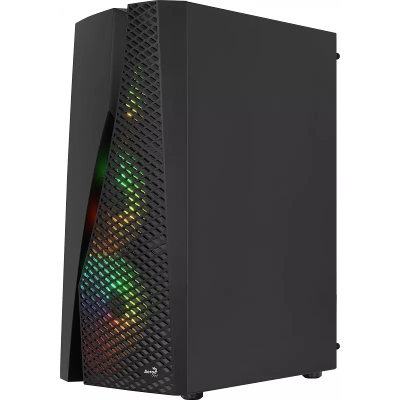 Aerocool WAVEBKV3 ATX PC-behuizing van gehard glas met 4xRGB-ventilatoren zwart