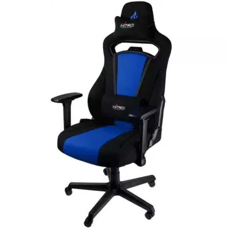 Gevoerde stoel Nitro Concepts E250 zwart blauw in hoogte verstelbaar