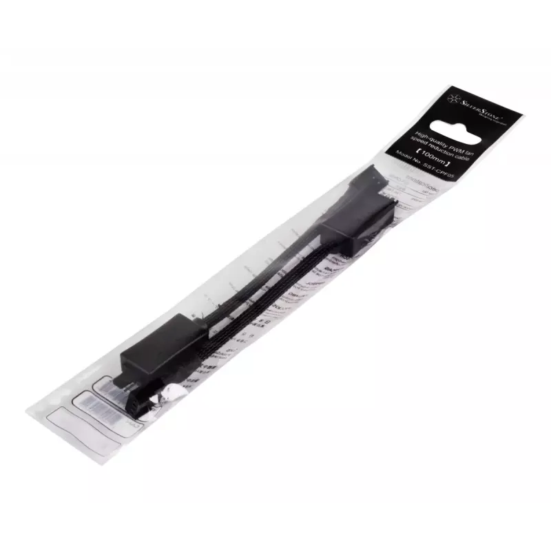 SilverStone SST-CPF05 PWM-ventilatortoerentalverlagingskabel, 10 cm, 2-pack, zwart