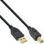 InLine USB 2.0 kabel Type-A stekker / Type-B bus zwart, verguld, 10 m