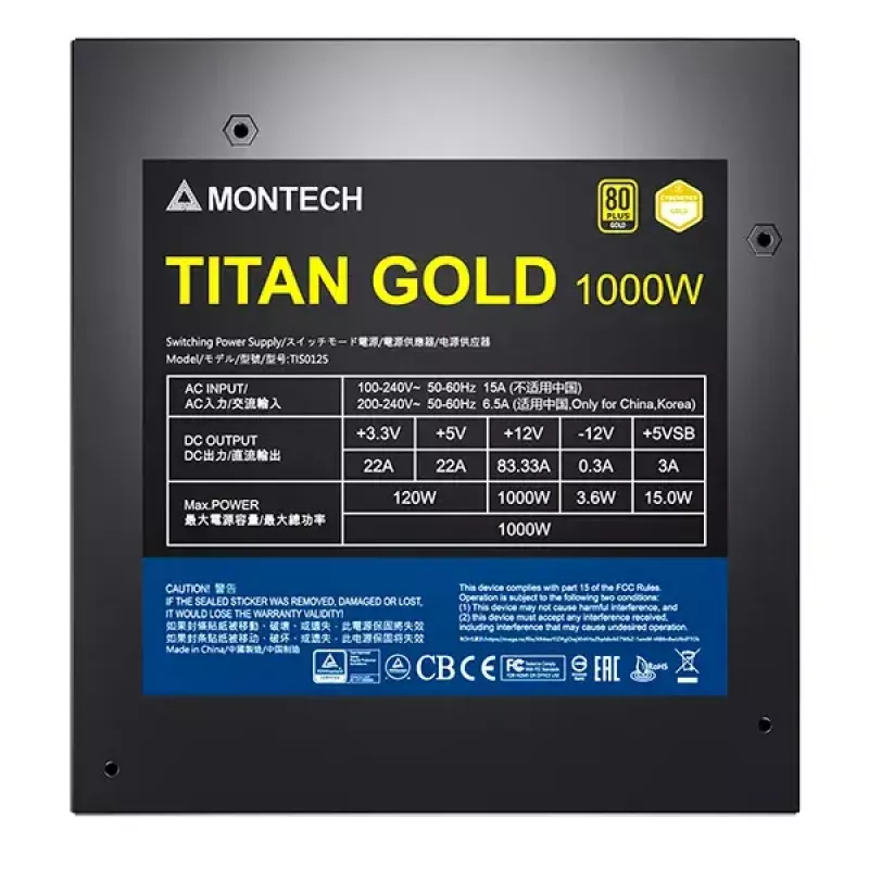 Voeding Montech TITAN GOLD 1000W