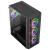 Aerocool PRISMBKV3 pc-behuizing ATX zwart 4 ventilatoren ARGB voorzijde zijde van gehard glas