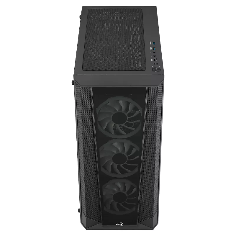 Aerocool PRISMBKV3 pc-behuizing ATX zwart 4 ventilatoren ARGB voorzijde zijde van gehard glas
