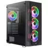 Aerocool PRISMBKV3 pc-behuizing ATX zwart 4 ventilatoren ARGB voorzijde zijde van gehard glas