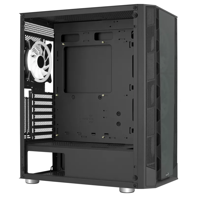 Aerocool PRISMBKV3 pc-behuizing ATX zwart 4 ventilatoren ARGB voorzijde zijde van gehard glas