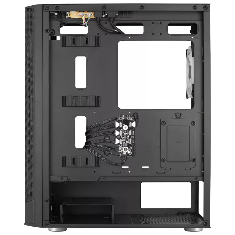 Aerocool PRISMBKV3 pc-behuizing ATX zwart 4 ventilatoren ARGB voorzijde zijde van gehard glas