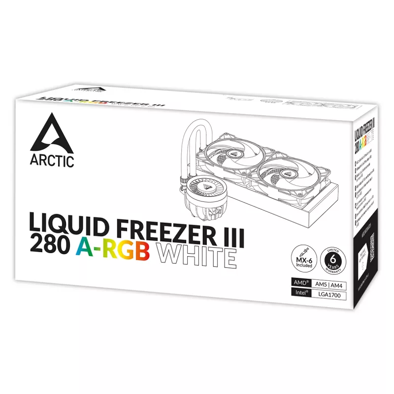 ARCTIC Liquid Freezer III 280 A-RGB - multi-compatibele all-in-one CPU-waterkoeler met A-RGB