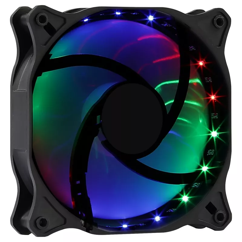 AEROCOOL COSMO12FRGB 120mm computerbehuizingsventilator, 1000 tpm, 15 LEDs RGB, Molex-aansluiting, 3,72 W, zwart