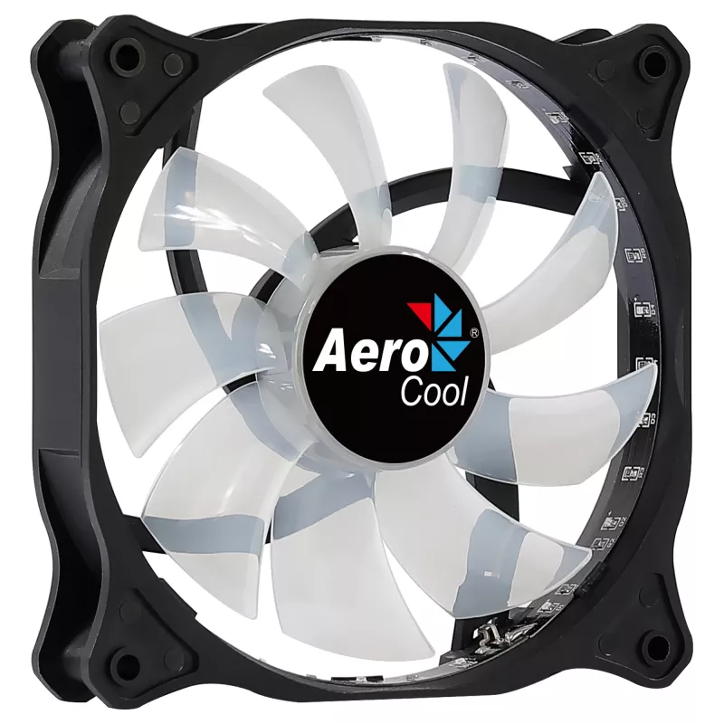 AEROCOOL COSMO12FRGB 120mm computerbehuizingsventilator, 1000 tpm, 15 LEDs RGB, Molex-aansluiting, 3,72 W, zwart