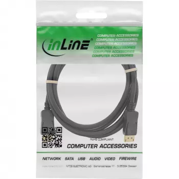 InLine DisplayPort-kabel zwart verguld 3m