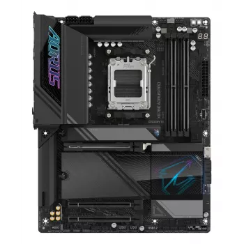 GIGABYTE X870E AORUS PRO moederbord - ondersteunt AMD Ryzen 9000 CPU's, 16+2+2 fasen digitaal VRM, tot 8000MHz DDR5 (OC), 3xPCIe 5.0 + 1xPCIe 4.0, Wi-Fi 7, 2.5GbE LAN, USB 4