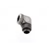 Bitspower Multi-Link adapter 90°, G1/4 buitendraad naar 12 mm OD harde buis, draaibaar, grijs (BP-BSE90RML)