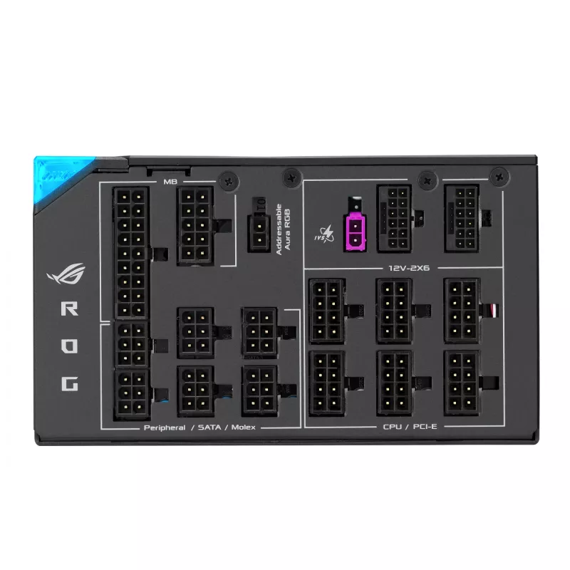 Voeding ASUS ROG THOR-1600T3-GAMING 1600 W, 80 PLUS Titanium, ATX 3.1, volledig modulair, OLED-display