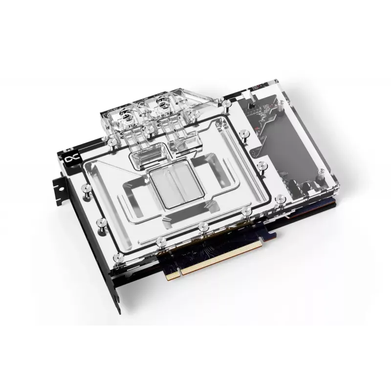 Water block + backplate Alphacool 13456 acryl aluminium zwart zilver transparant