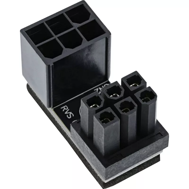 InLine interne netadapter 180° ATX 6-pins stekker naar bus reverse zwart 26636F