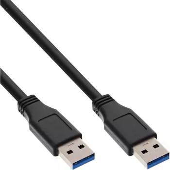 InLine USB 3.2 Gen.1 kabel Type-A stekker / A stekker, zwart, 2m