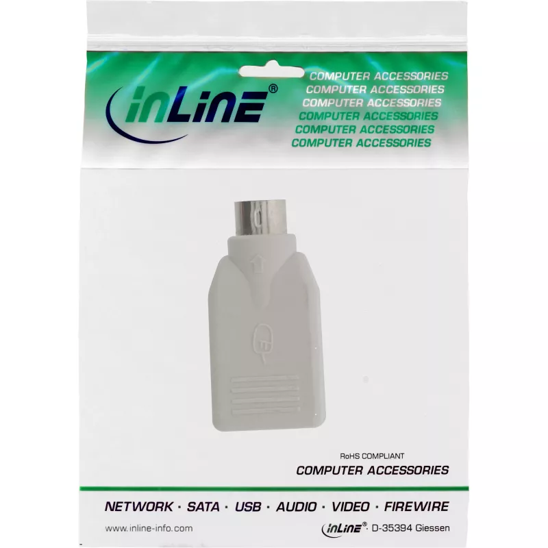 InLine USB-adapter USB A bus / PS/2 stekker, PS/2 stekker, USB A, beige