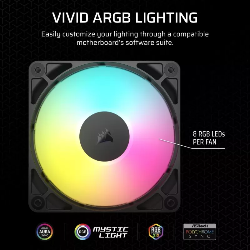 CORSAIR ArGB-ventilator – RS ARGB Series 120 120 mm driepack