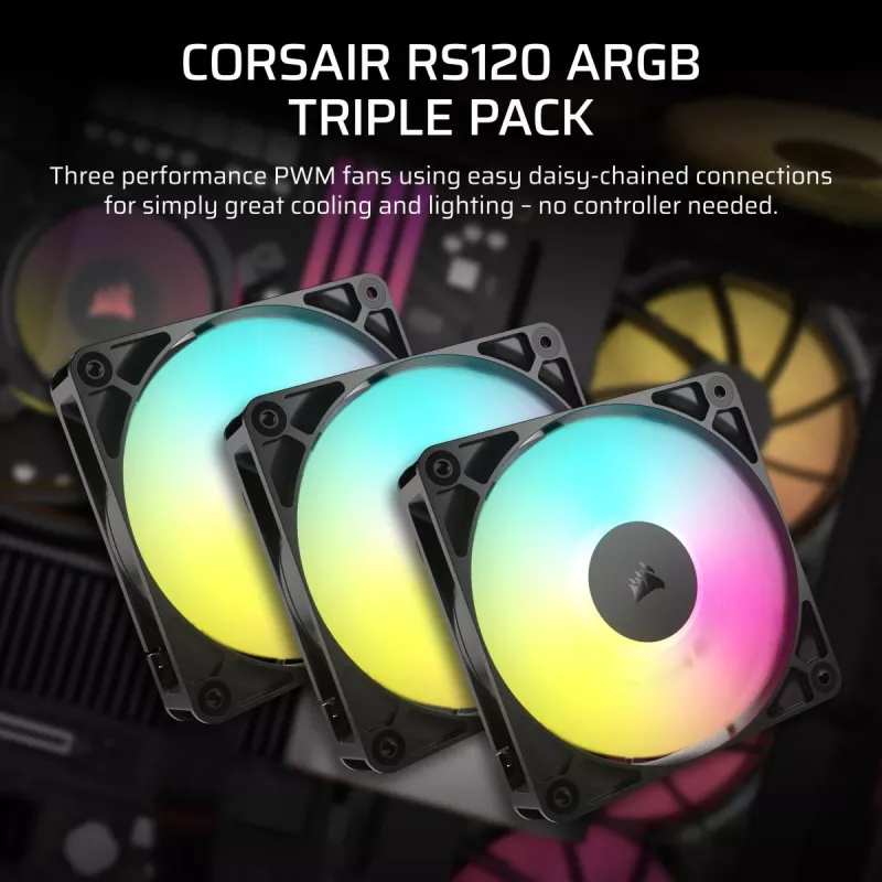 CORSAIR ArGB-ventilator – RS ARGB Series 120 120 mm driepack