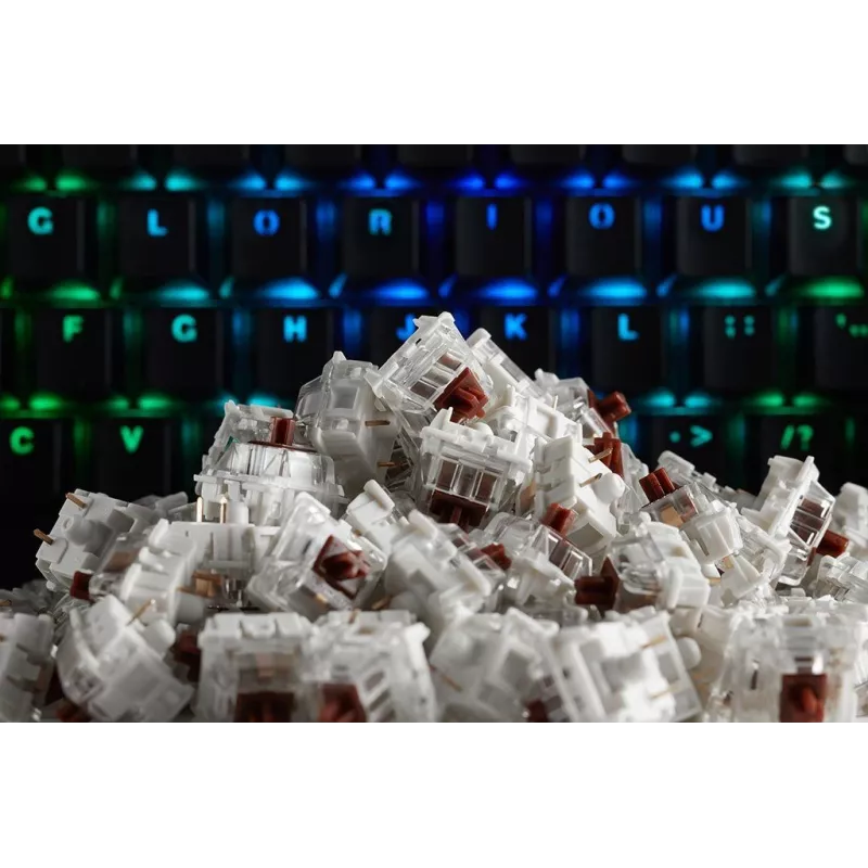 Mechanische switches GLORIOUS Gateron Brown – 120 stuks, bruin, lineair stil