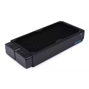 Alphacool 14439 radiator van messing, koper en staal, zwart, 124 mm breed
