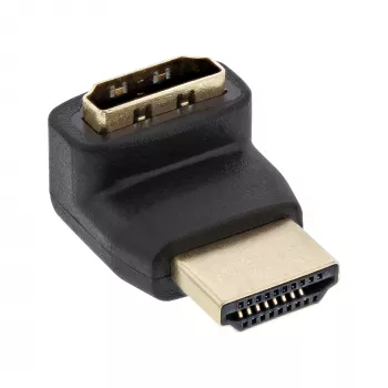 InLine HDMI-adapter, stekker/bus, naar boven afgehoekt, vergulde contacten, 4K2K