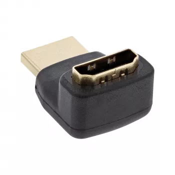 InLine HDMI-adapter, stekker/bus, naar boven afgehoekt, vergulde contacten, 4K2K