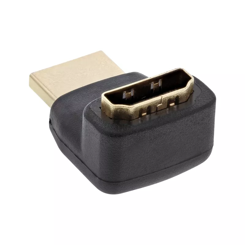 InLine HDMI-adapter, stekker/bus, naar boven afgehoekt, vergulde contacten, 4K2K