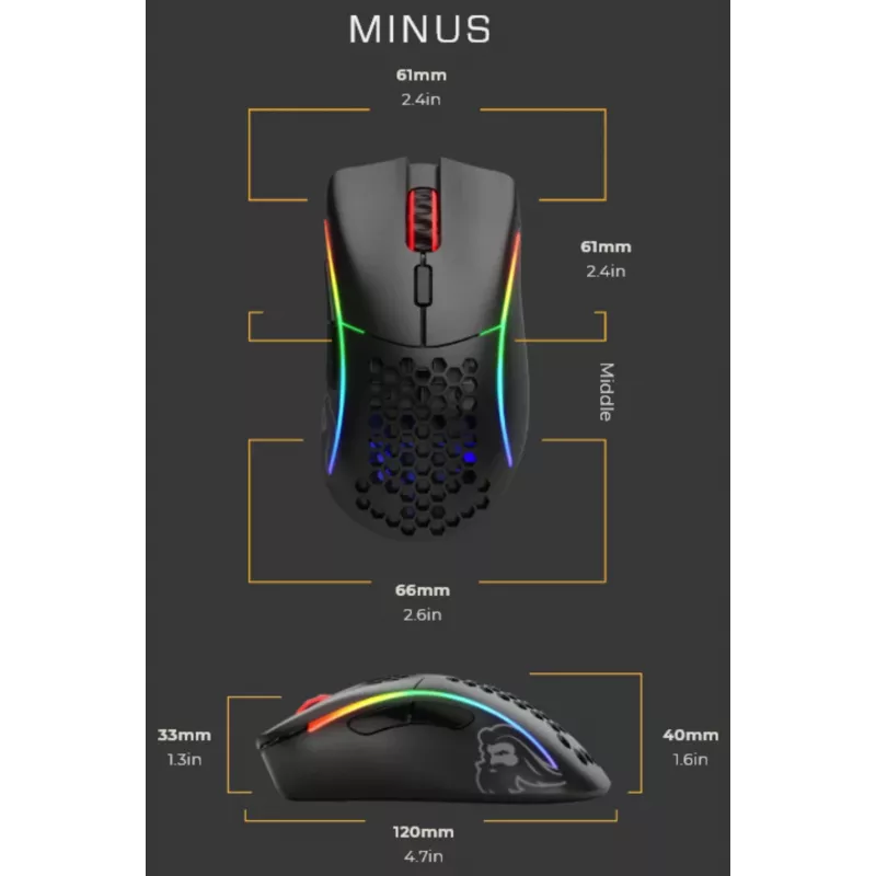 Glorious Gaming Glorious Model D Minus Wireless - matzwart