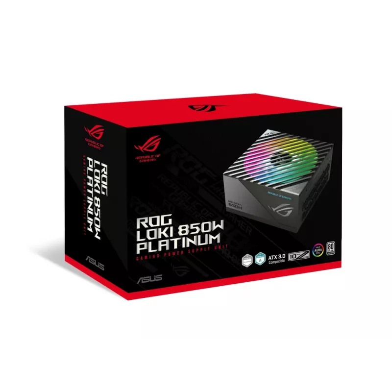ASUS ROG Loki SFX-L 850W Platinum voeding 24-pin ATX zwart, zilver