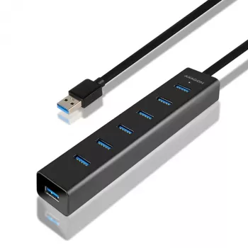 Axagon HUE-SA7BP 7x USB 3.0 ALU LAADHUB zwart incl. voeding