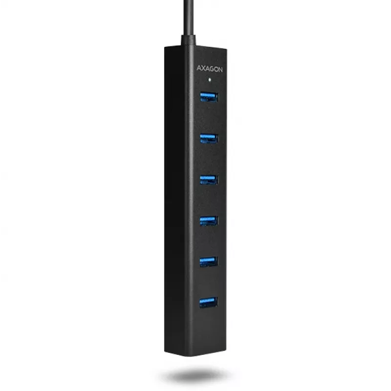 Axagon HUE-SA7BP 7x USB 3.0 ALU LAADHUB zwart incl. voeding