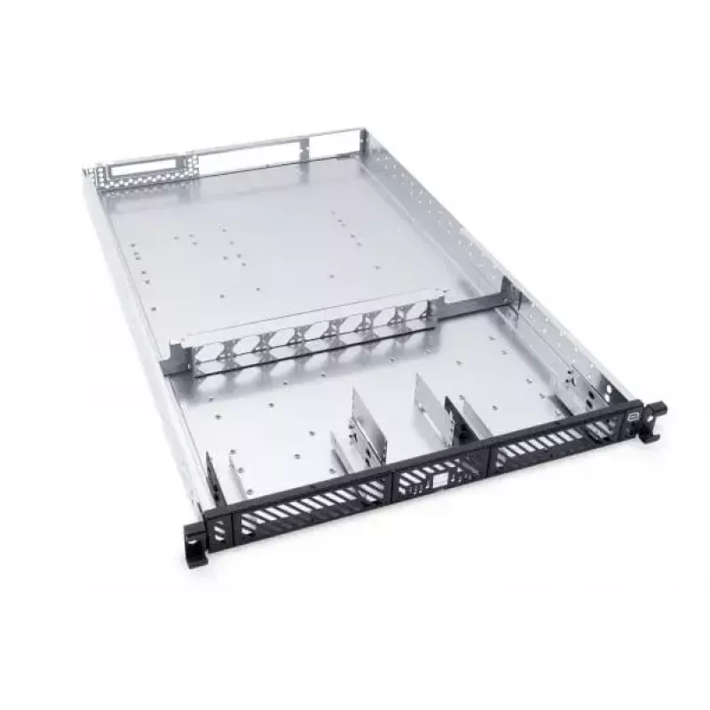Alphacool ES 1U 19-inch serverrackbehuizing, geschikt voor waterkoeling, Zwart/Grijs