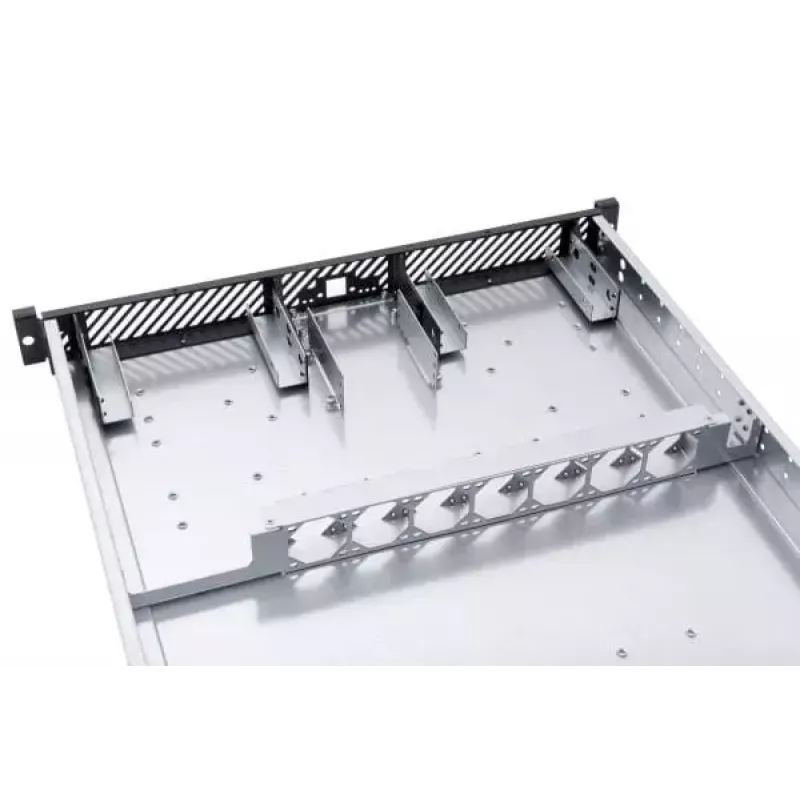 Alphacool ES 1U 19-inch serverrackbehuizing, geschikt voor waterkoeling, Zwart/Grijs