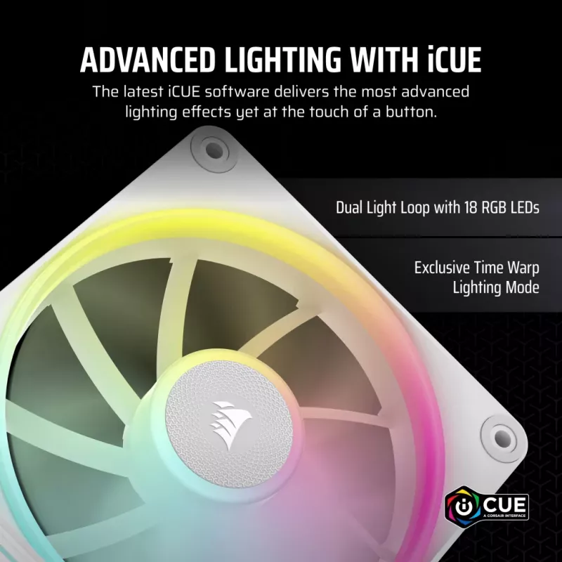 CORSAIR iCUE Link LX120 RGB 120mm PWM ventilator starterset - wit