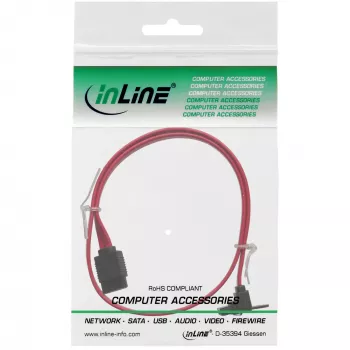 InLine SATA 6Gb/s-kabel met vergrendelingen haaks 0,3m