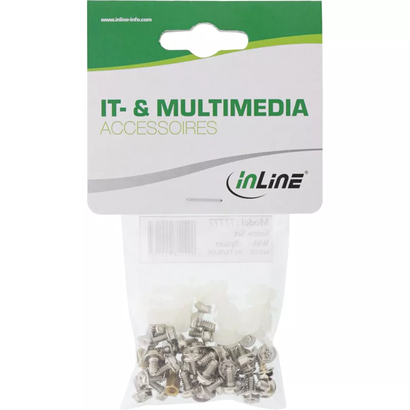 InLine IT / pc multischroevenset met afstandhouders 48 stuks, metaal, kunststof