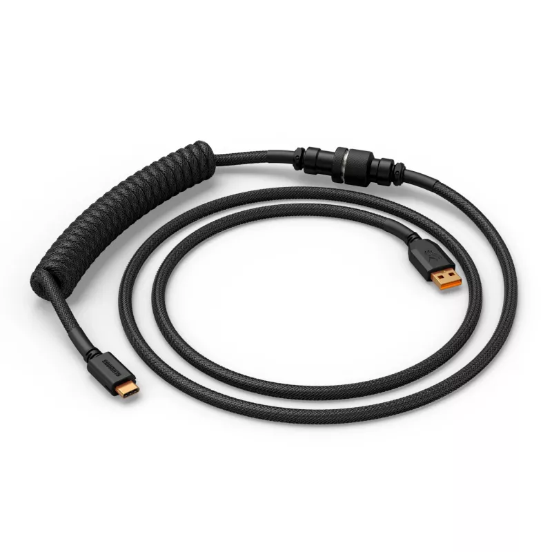 Glorious Gaming Glorious GMMK spiraalkabel Phantom zwart, zwart, 1,4 m, 1 st., Glorious Gaming, USB Type-A, USB Type-C, aviator