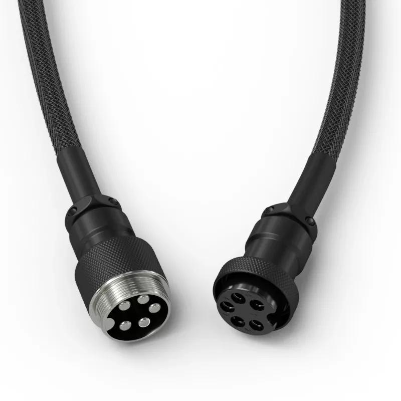 Glorious Gaming Glorious GMMK spiraalkabel Phantom zwart, zwart, 1,4 m, 1 st., Glorious Gaming, USB Type-A, USB Type-C, aviator