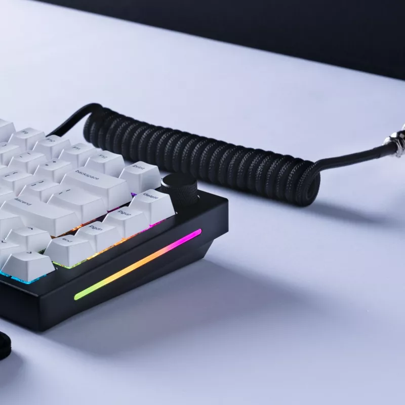 Glorious Gaming Glorious GMMK spiraalkabel Phantom zwart, zwart, 1,4 m, 1 st., Glorious Gaming, USB Type-A, USB Type-C, aviator