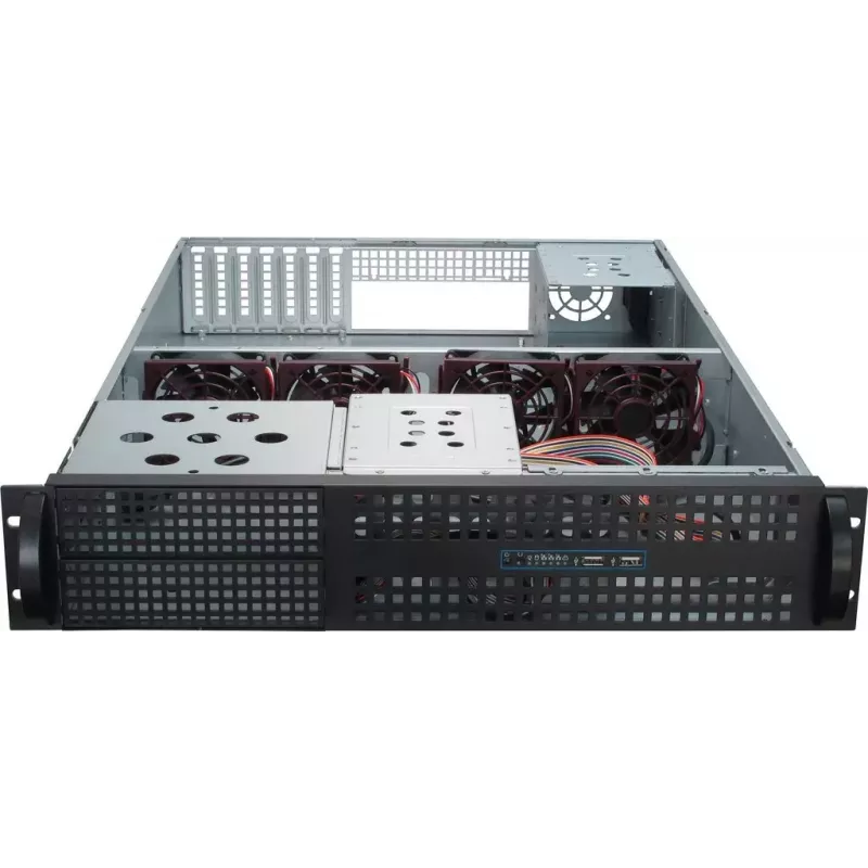 Serverbehuizing Inter-Tech 2U-2129N rack zwart, zilver