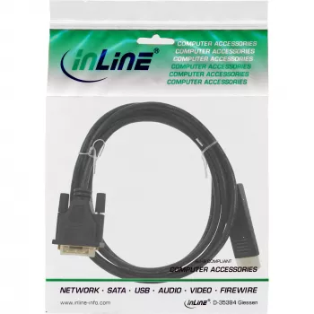 InLine DisplayPort naar DVI converterkabel, zwart, 2 m