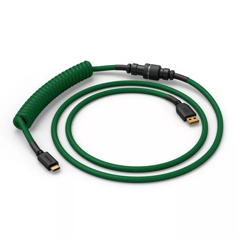 Glorious Gaming Glorious GMMK spiraalkabel Forest Rain, groen, 1,4 m, 1 stk., Glorious Gaming, USB Type-A, USB Type-C, Aviator