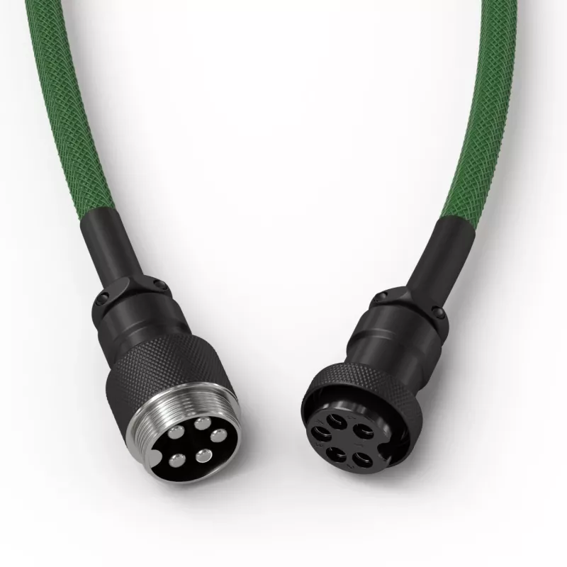 Glorious Gaming Glorious GMMK spiraalkabel Forest Rain, groen, 1,4 m, 1 stk., Glorious Gaming, USB Type-A, USB Type-C, Aviator