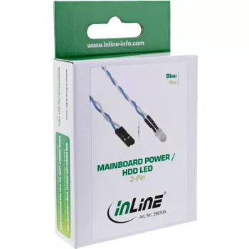 InLine moederbord Power / HDD LED, blauw, 5 mm, 0,8 m