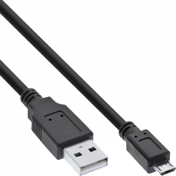 InLine Micro-USB 2.0-kabel USB Type-A-stekker / Micro-B-stekker, zwart, 1,5 m