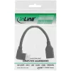 InLine DisplayPort 1.4 adapterkabel M/F, 8K4K, links haaks, zwart/goud, 0,15m